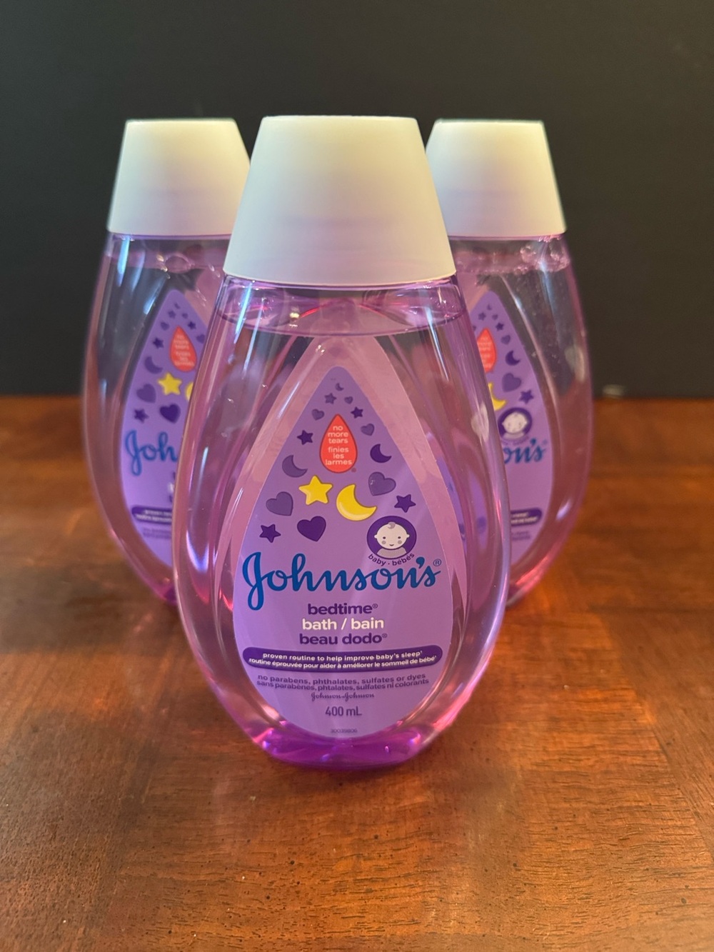Johnson's Baby Bedtime Bath Wash Calming Effects Set of 3 Bottles New